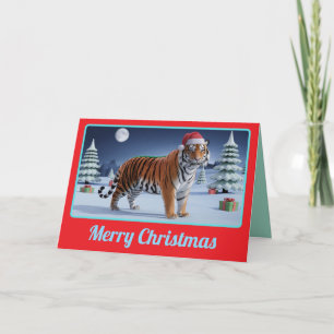 Tiger Christmas Landscape Card