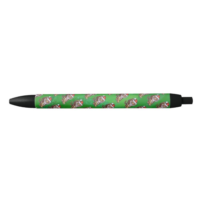 Tiger Christmas On Green Pen (Front)