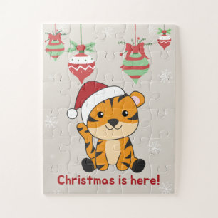 Tiger Christmas Snow Winter Animals Tiger Jigsaw P Puzzle