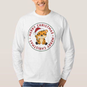 Tiger Christmas Snow Winter Animals Tiger T-Shirt