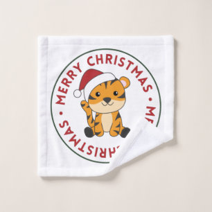 Tiger Christmas Snow Winter Animals Tiger Wash Clo Cloth