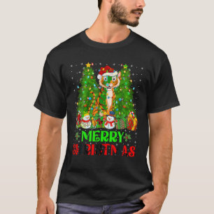 Tiger Christmas Tree Lights Matching Family Santa T-Shirt