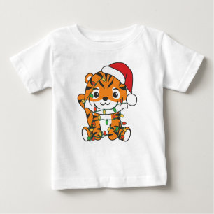 Tiger Christmas Winter Animals Holiday Tigers Baby T-Shirt