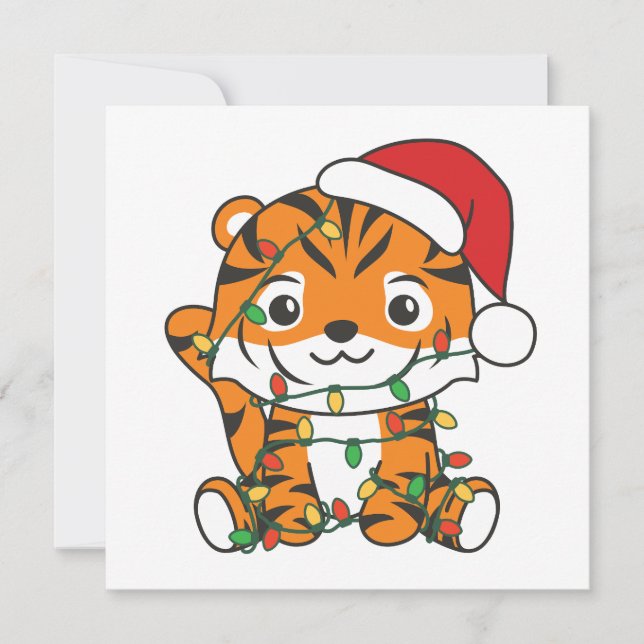 Tiger Christmas Winter Animals Holiday Tigers Card (Front)