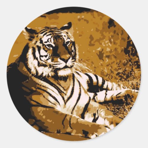 Tiger Classic Round Sticker