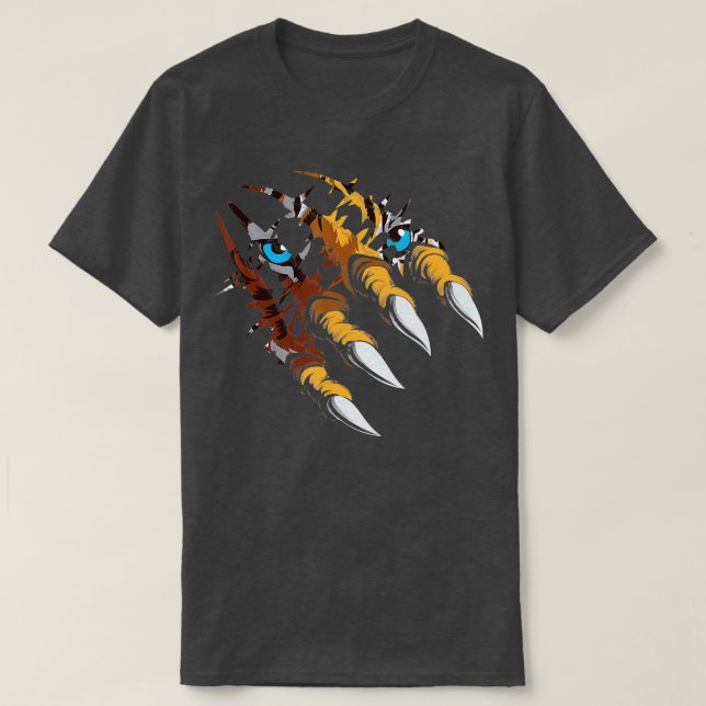 Tiger Claws Wildlife Zoologist Safari Zoo Lover Zo T-Shirt (Design Front)