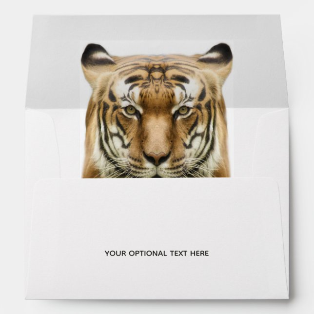 Tiger Close-Up custom text Envelope (Back (Bottom))