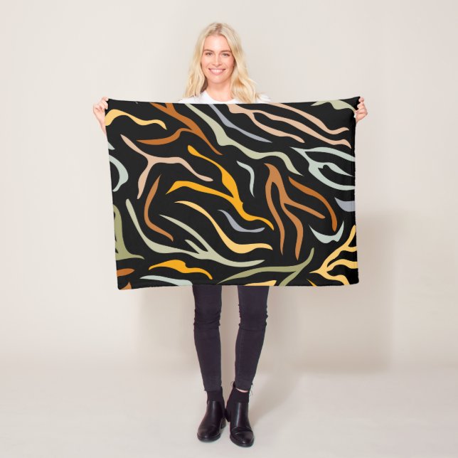 Tiger Color Pattern animal     Fleece Blanket (In Situ)