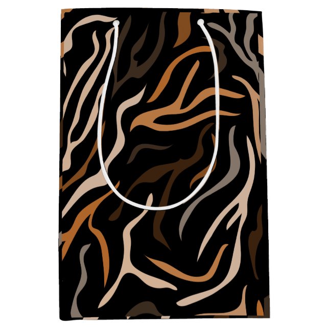  Tiger Color Pattern Animal      Medium Gift Bag (Front)