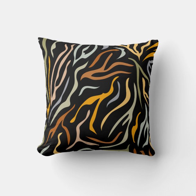 Tiger Color Pattern animal Throw Pillow (Front)