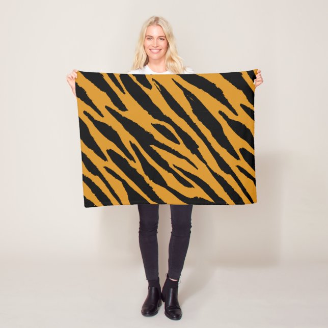 Tiger Color Pattern Animals Lover     Fleece Blanket (In Situ)
