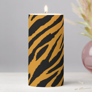 Tiger Color Pattern Animals Lover   Pillar Candle