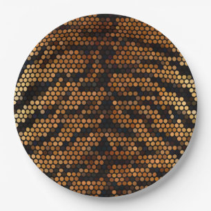 Tiger Color Pattern Cute Paper Plates