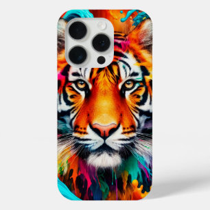 Tiger colored iPhone 15 pro case