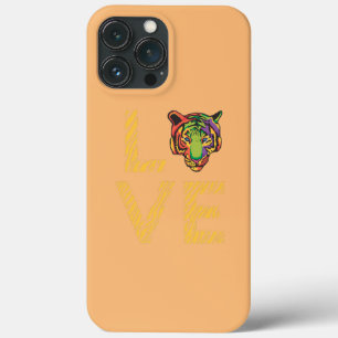 Tiger Colorful Face Design Stripes Love Exotic iPhone 13 Pro Max Case