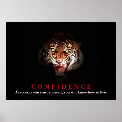 Tiger Confidence Quote Inspirational Poster