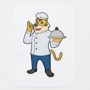 Tiger Cook Chef hat Platter Baby Blanket