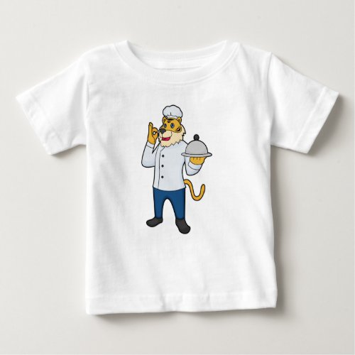 Tiger Cook Chef hat Platter Baby T_Shirt