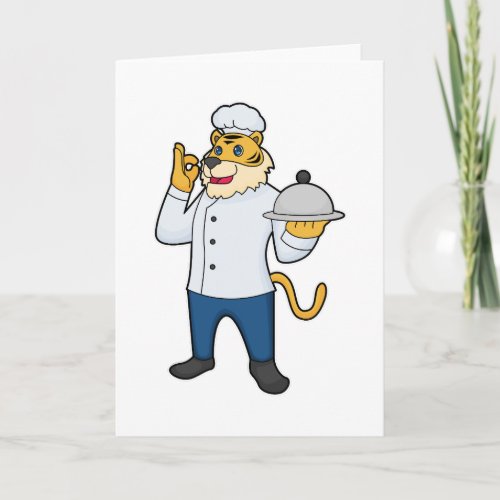 Tiger Cook Chef hat Platter Card