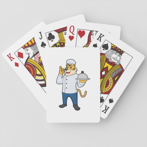 Tiger Cook Chef hat Platter Poker Cards