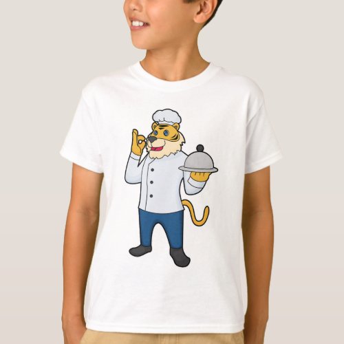 Tiger Cook Chef hat Platter T_Shirt