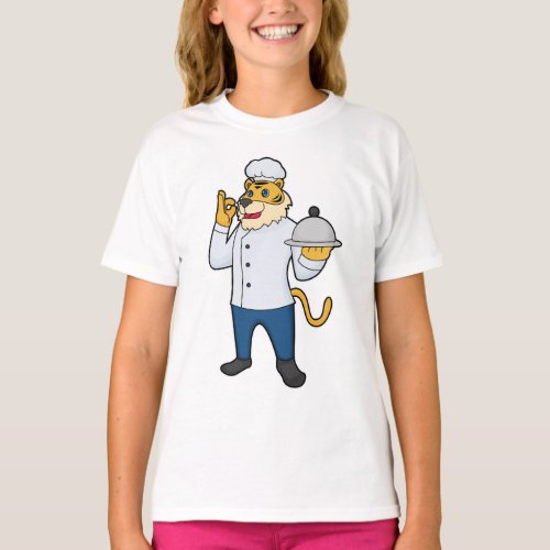 Tiger Cook Chef hat Platter T_Shirt