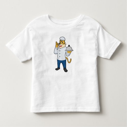 Tiger Cook Chef hat Platter Toddler T_shirt