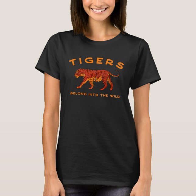 Tiger  Cool Animal Motif Wildlife Wild Cat Freedom T-Shirt (Front)