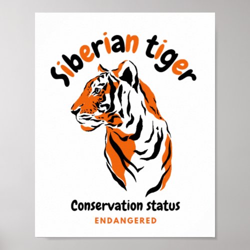 Tiger cool big cat endangered species awareness poster