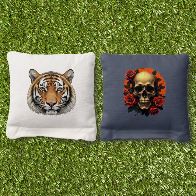 Tiger Cornhole Bags (Grass)