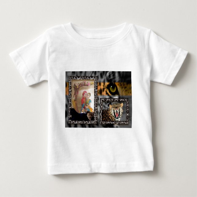 Tiger & Couple Art Print Baby T-Shirt (Front)