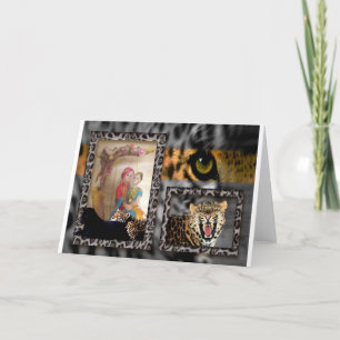 Tiger & Couple Art Print Holiday Card
