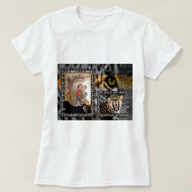 Tiger & Couple Art Print T-Shirt (Design Front)