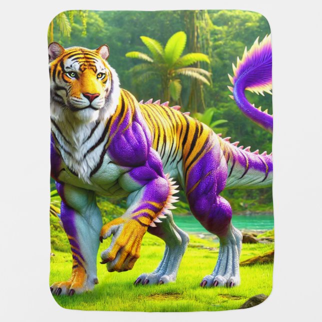 Tiger Creature Baby Blanket (Front)