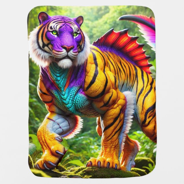 Tiger Creature Baby Blanket (Front)