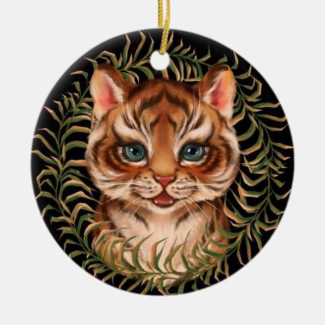 Tiger cub ceramic ornament (Front)
