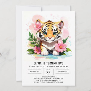 Tiger Cub Custom Birthday Invitation