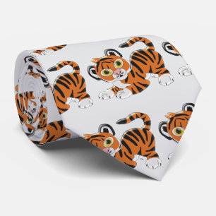 Tiger Cub Design Neck Tie