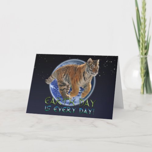 Tiger Cub Earth Day Endangered Species Card