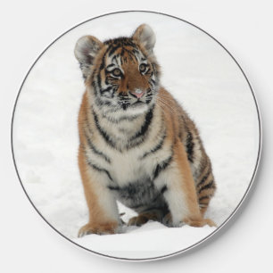 Tiger Cub in Snow Cute Photo Wireless Charger