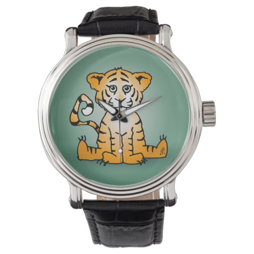 Tiger cub magnet keychain watch