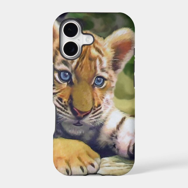 Tiger cub of the wild iphone case (Back)