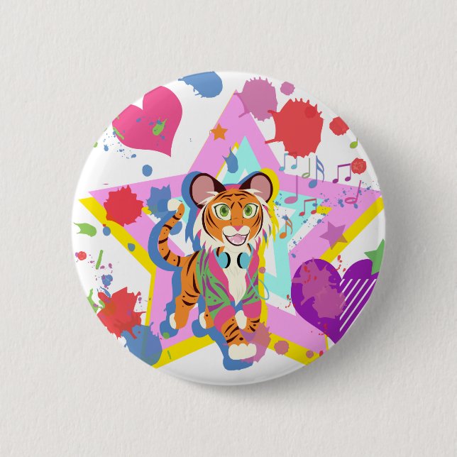 Tiger Cub Pinback Button (Front)