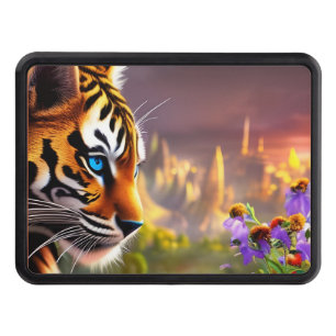 Tiger Cub,  Purple Flowers Hitch Cover