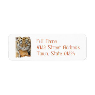 Tiger Cub Return Address Mailing Label
