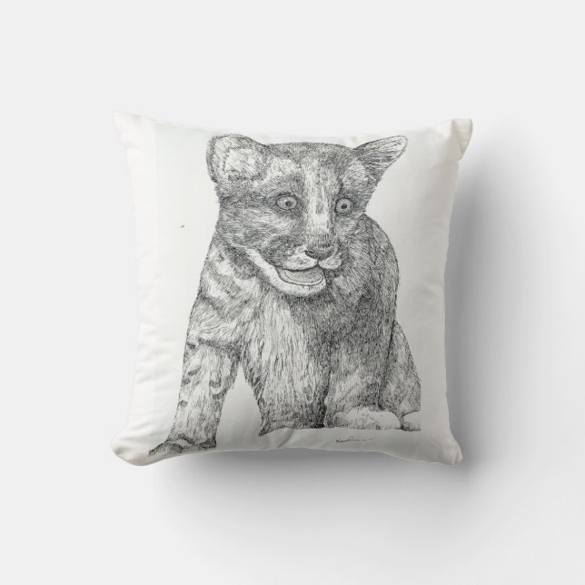 Tiger Cub Throw Pillow (Front)