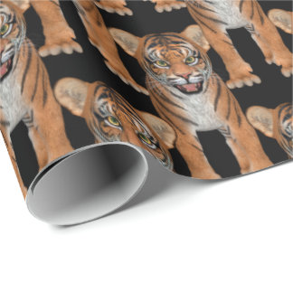 Tiger Cub Tiled Pattern Wrapping Paper