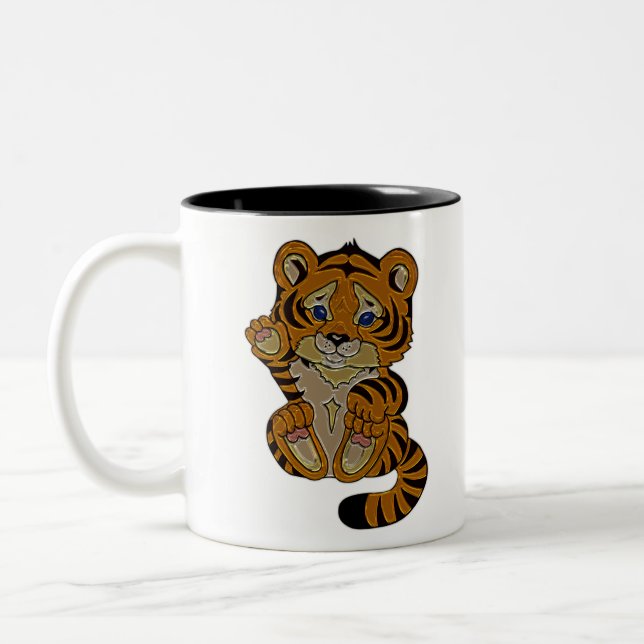 Tiger cub Two-Tone coffee mug (Left)