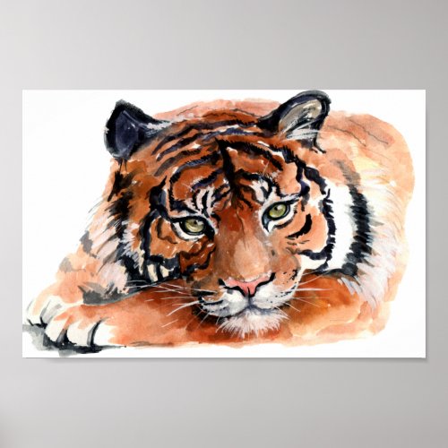 Tiger Cub Watercolor Poster