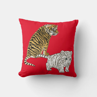 Tiger cubs are good friends throw pillow